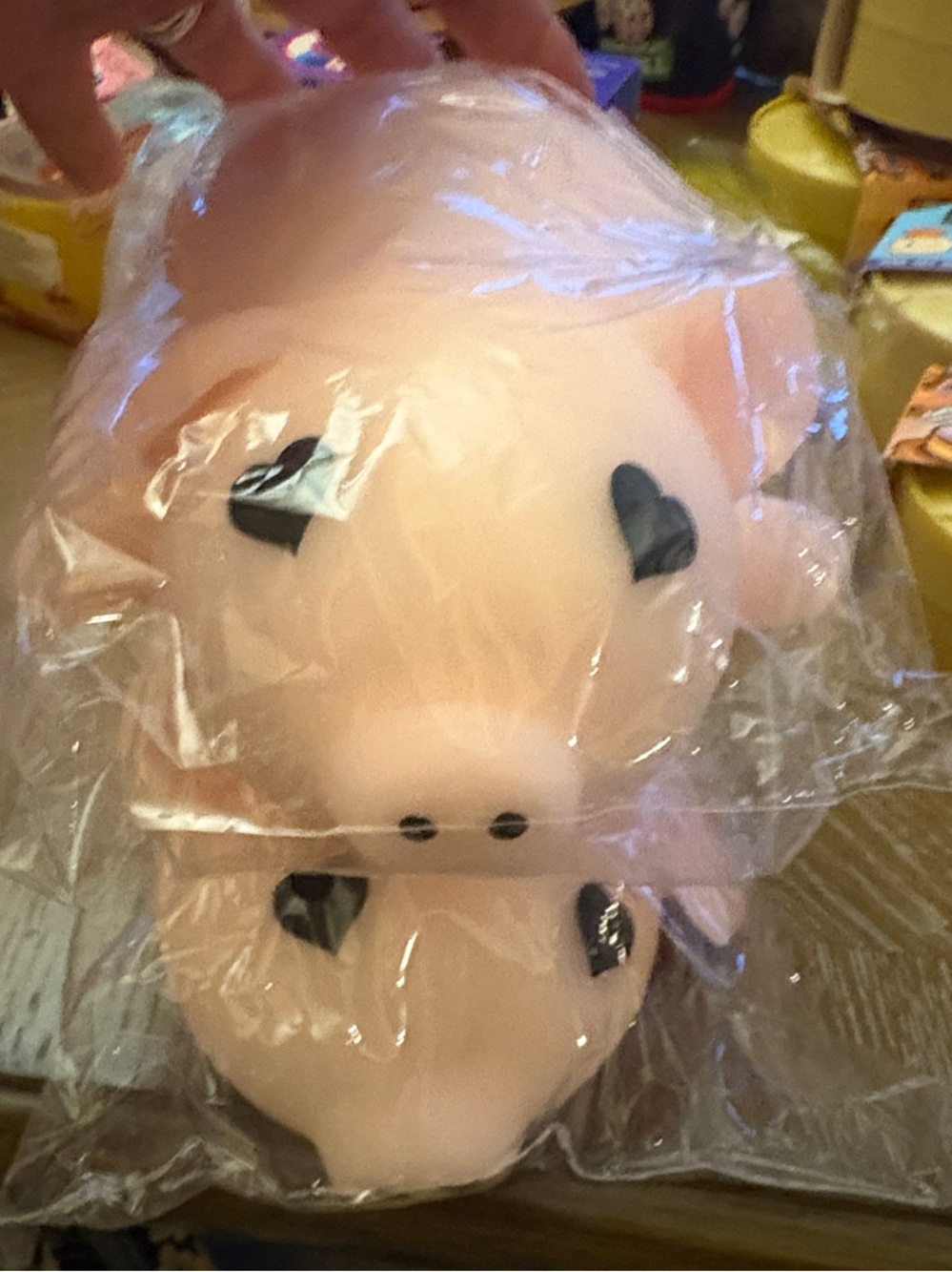 NIB Squishy jumbo Pink Pig with heart eyes. Priced to sell $15ea 2 available